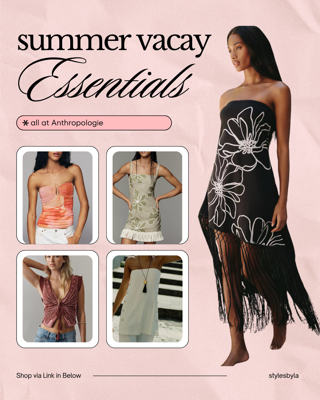 SUMMER VACAY ESSENTIALS
Anthropologie clothing % off now 
go shop!

#LTKgrwm #LTKootd #LTKTravel