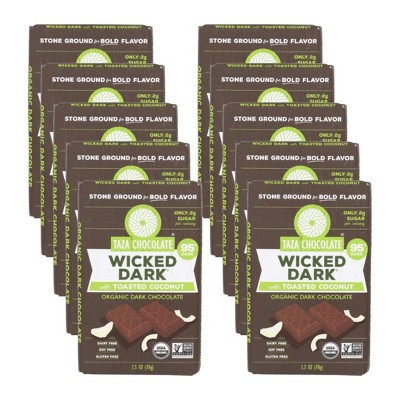 Taza Chocolate Organic Dark Chocolate Wicked Dark WIth Toasted Coconut Bar - Case of 10/2.5 oz | Target