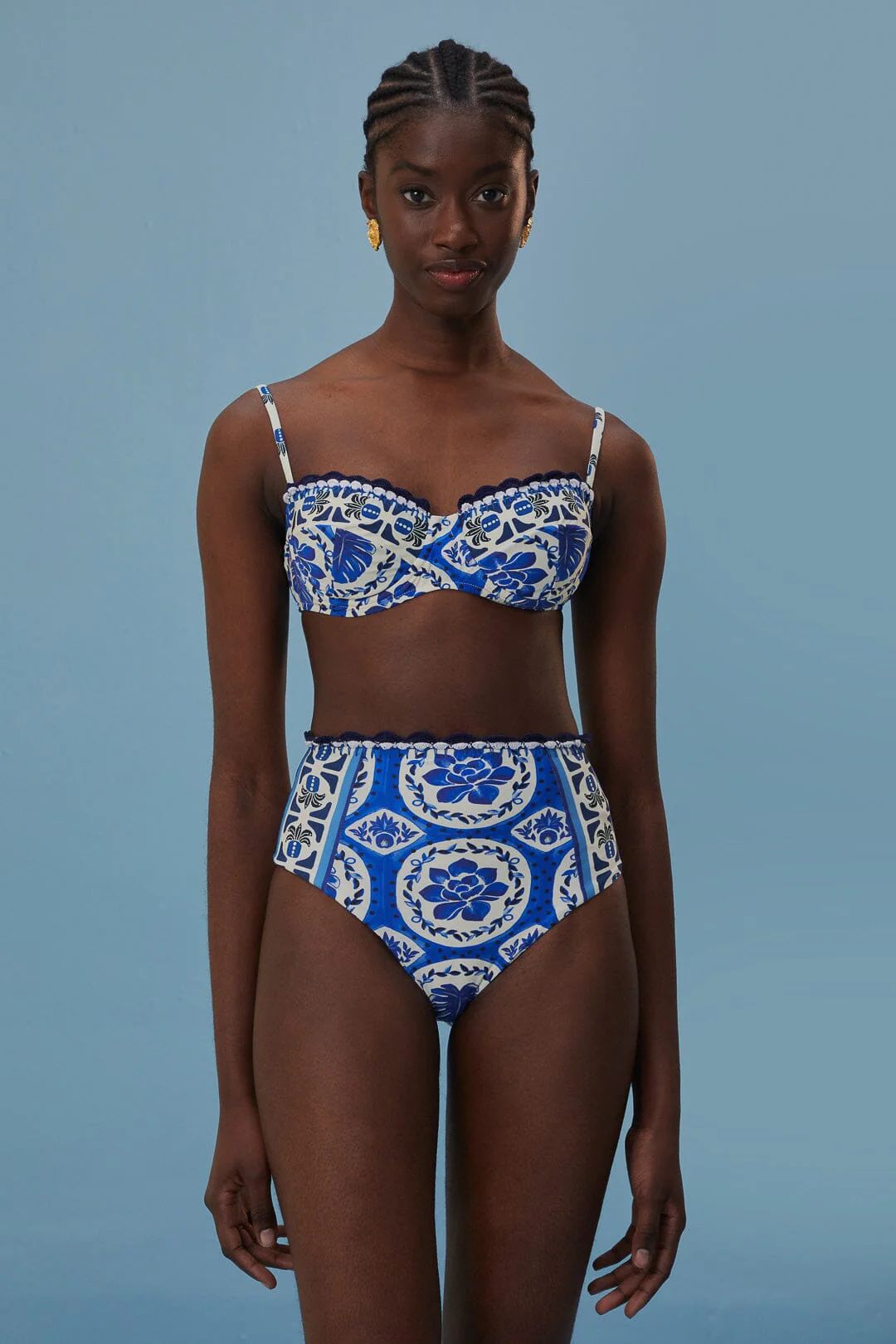 Blue Tile Dream Bikini Top | FarmRio