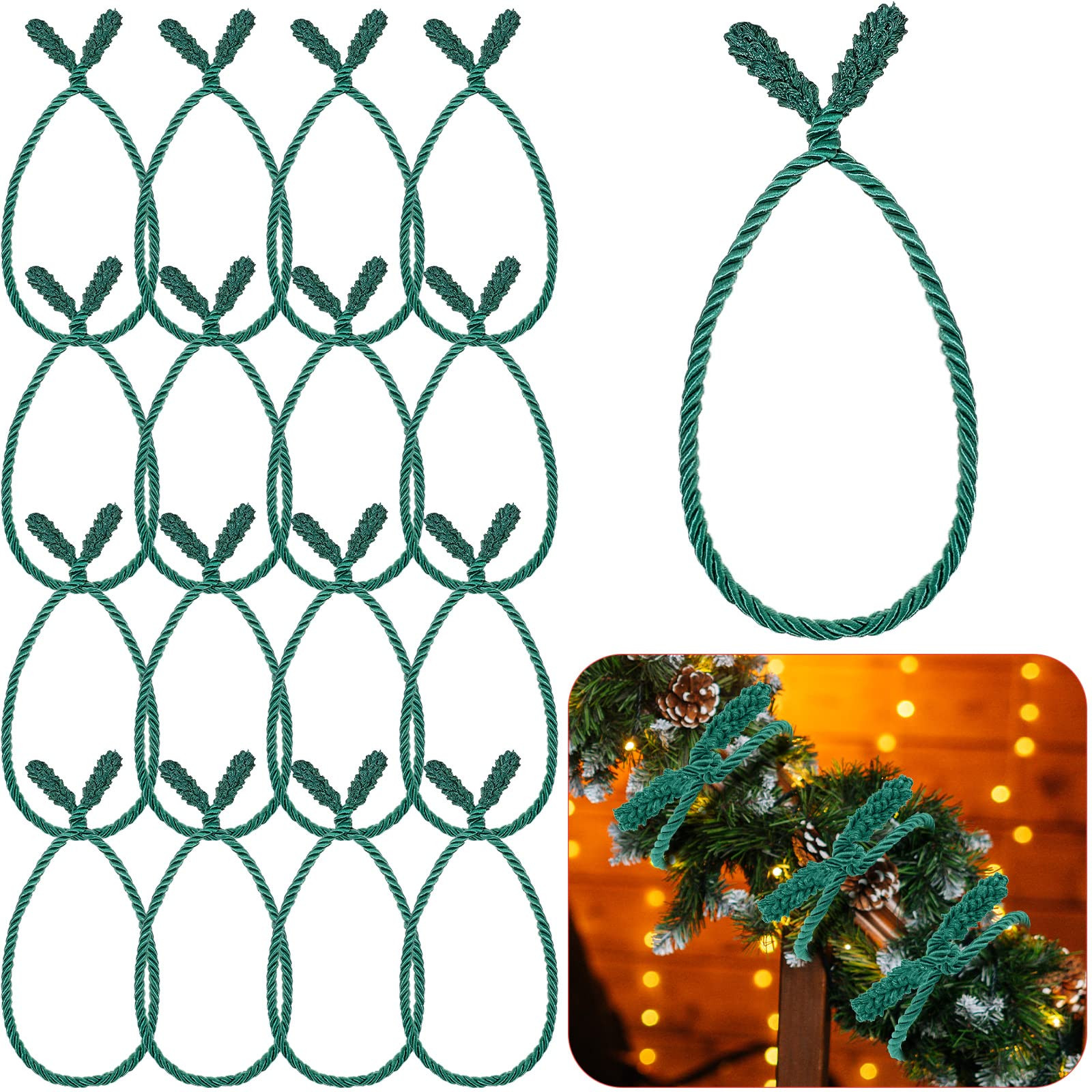 Zhengmy 16 Pcs 20 Inches Christmas Garland Ties Christmas Decorative Twist Ties for Banister Reus... | Amazon (US)