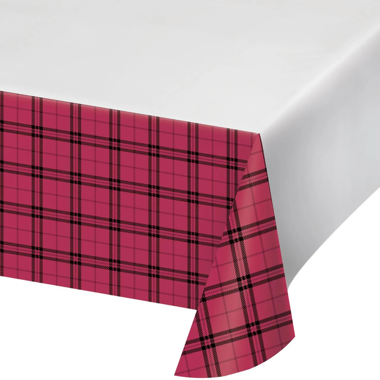 Snowflake Red and Black Disposable Paper Tablecloths, 54" x 84", 2 Count, by Holiday Time | Walmart (US)