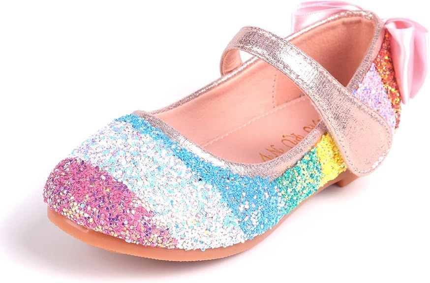 Mowoii Girls Glitter Mary Jane Low Heel Wedding Party Princess Dress Pumps Shoes Shoes for Toddle... | Amazon (US)