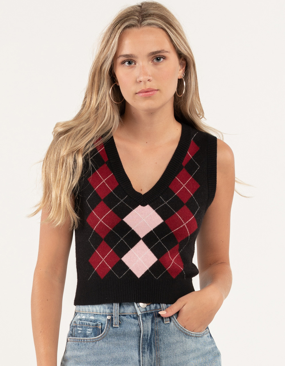 RSQ Argyle Womens Vest | Tillys
