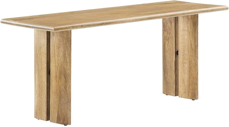 Modway Amistad 46" Solid Wood Modern Farmhouse Dining Bench in Oak | Amazon (US)