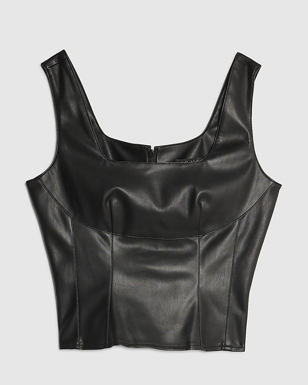 Black Faux Leather Corset Top | River Island UK & IE