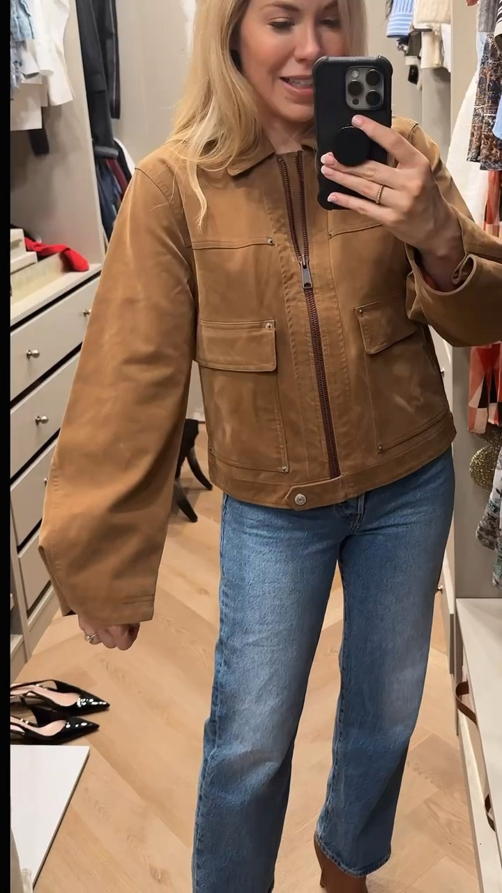 This faux suede jacket had such a cute fit and the sleeves can be wore 2 different ways! Just unsnap them.
Levi’s jeans (so flattering - fit TTS)


#LTKStyleTip #LTKShoeCrush 

#LTKFindsUnder100