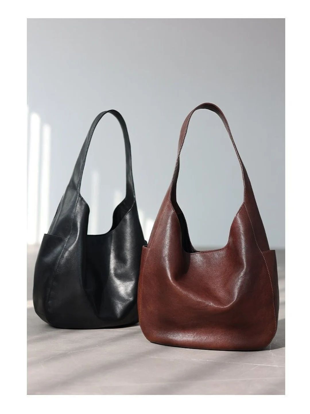 Handmade Leather HOBO Bag,leather Shoulder Bag Women,Cross Body Handbag,Black Hobo Leather Purse,... | Etsy ROW