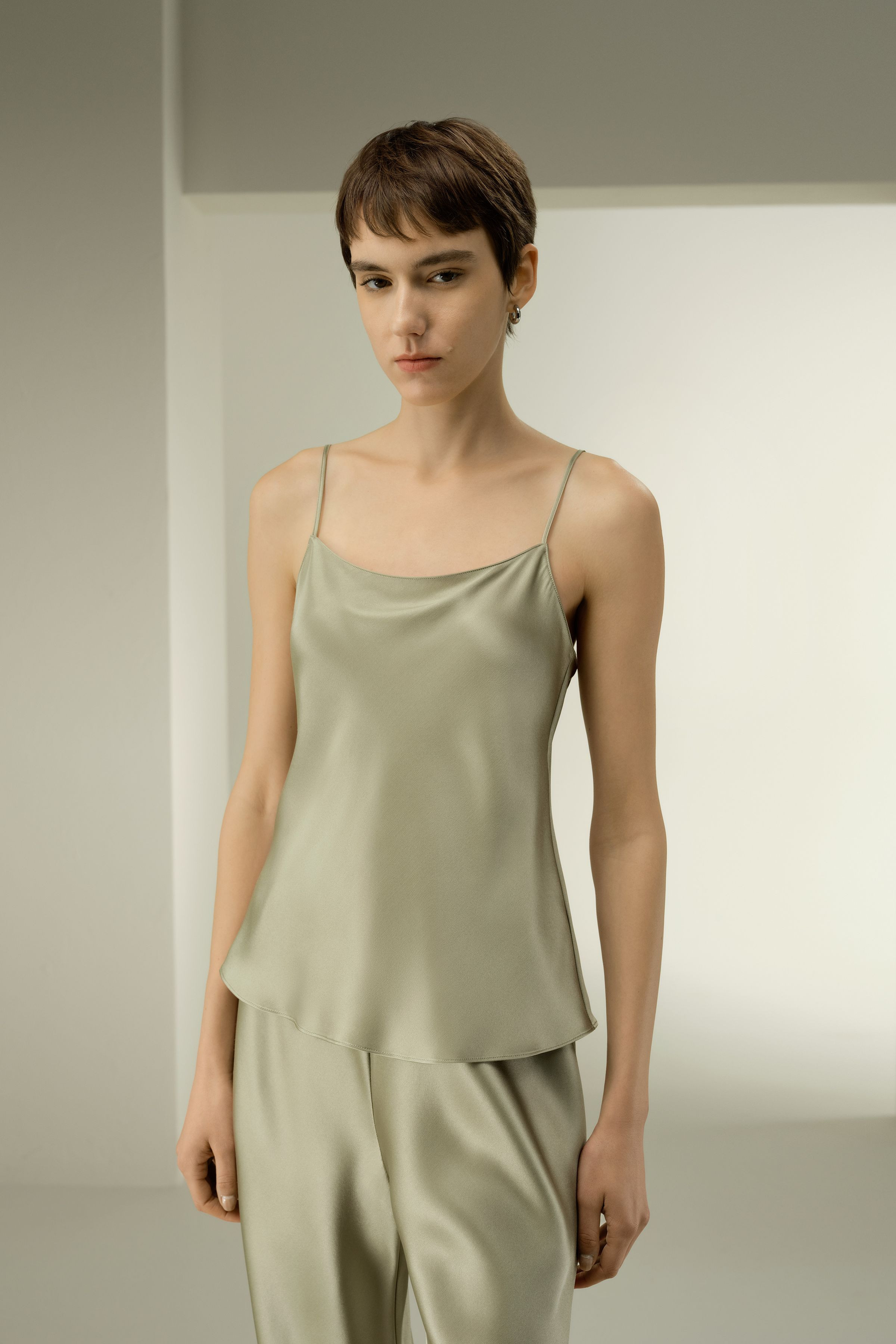 Double-Faced Silk Charmeuse Bias Cami | LILYSILK