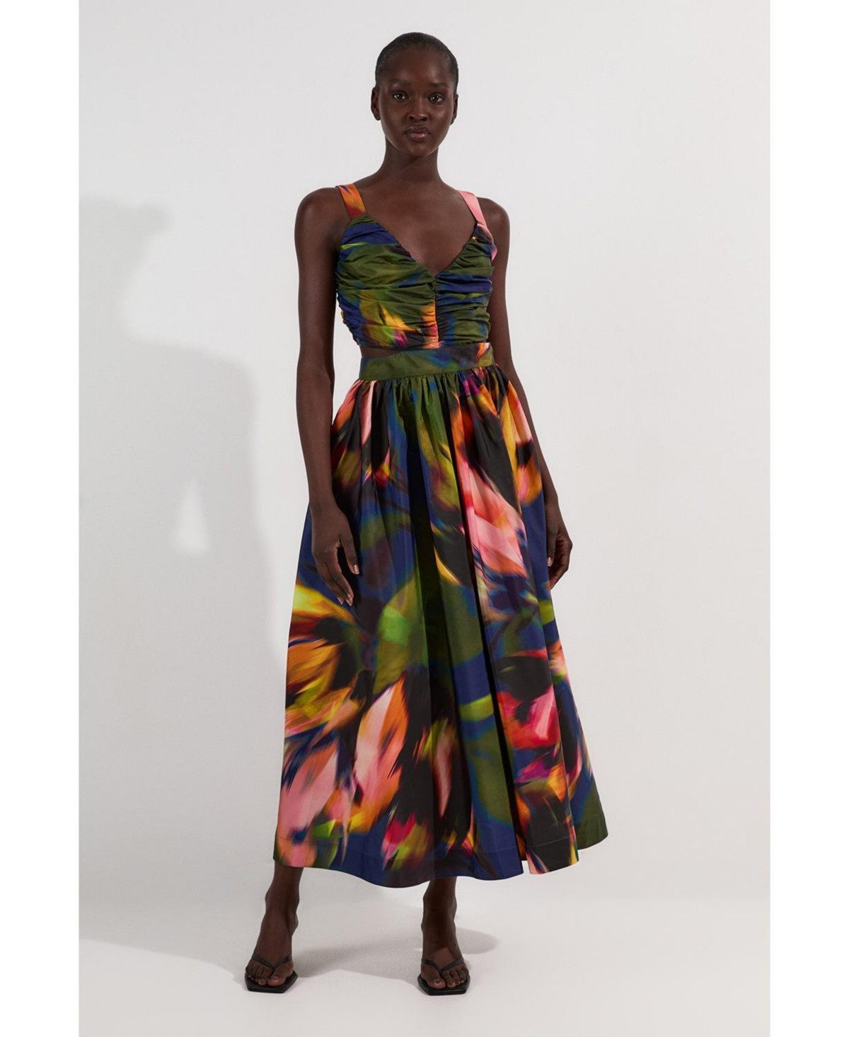 Karen Millen Women's Blurred Floral Taffeta Maxi Dress - Multi | Macy's