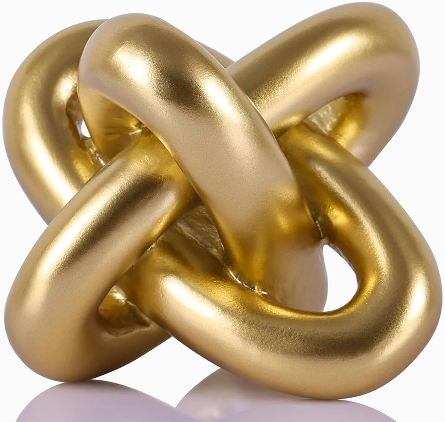 Golden Knot Statue, Three Knot Sculpture Home Decor Accents, Knot Sculptures and Statues for Rust... | Amazon (US)