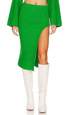 L'Academie Sachiye Knit Midi Skirt in Green from Revolve.com | Revolve Clothing (Global)