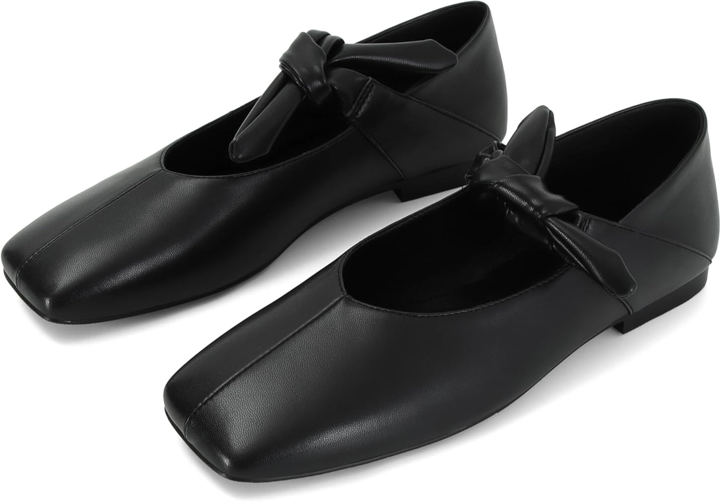 Women's Bow Ballet Flats Slip on Ballerina Shoes Square Toe Comfortable Dress Mary Jane | Amazon (US)