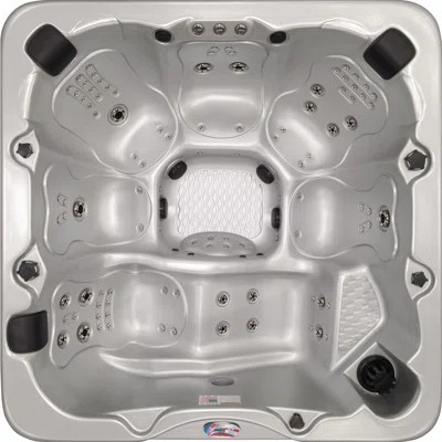 American Spas 6-Person 100-Jet Premium Lounger Spa Standard Hot Tub With Sound System And LED Waterfall | Wayfair North America