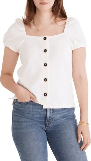 Women's Jacquard Square Neck Puff Sleeve Top | Nordstrom