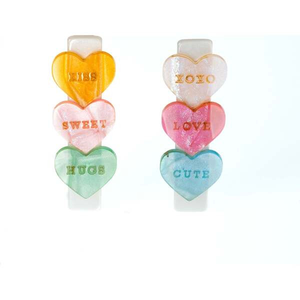 Candy Hearts Pastel Shades Hair Clips | Maisonette