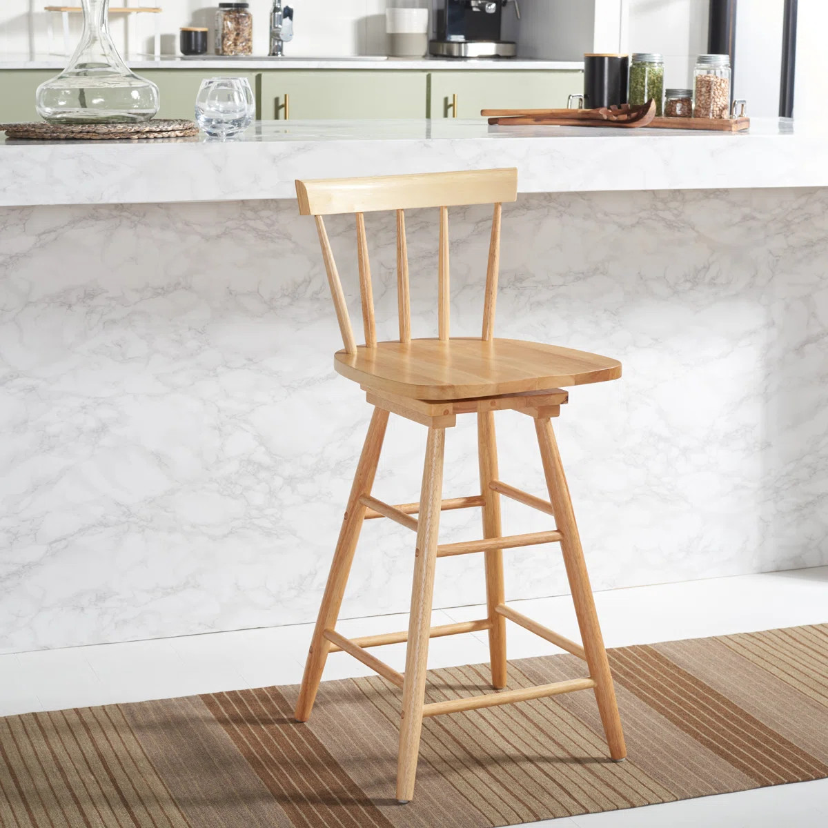 Portside Swivel Solid Wood Counter Stool | Birch Lane