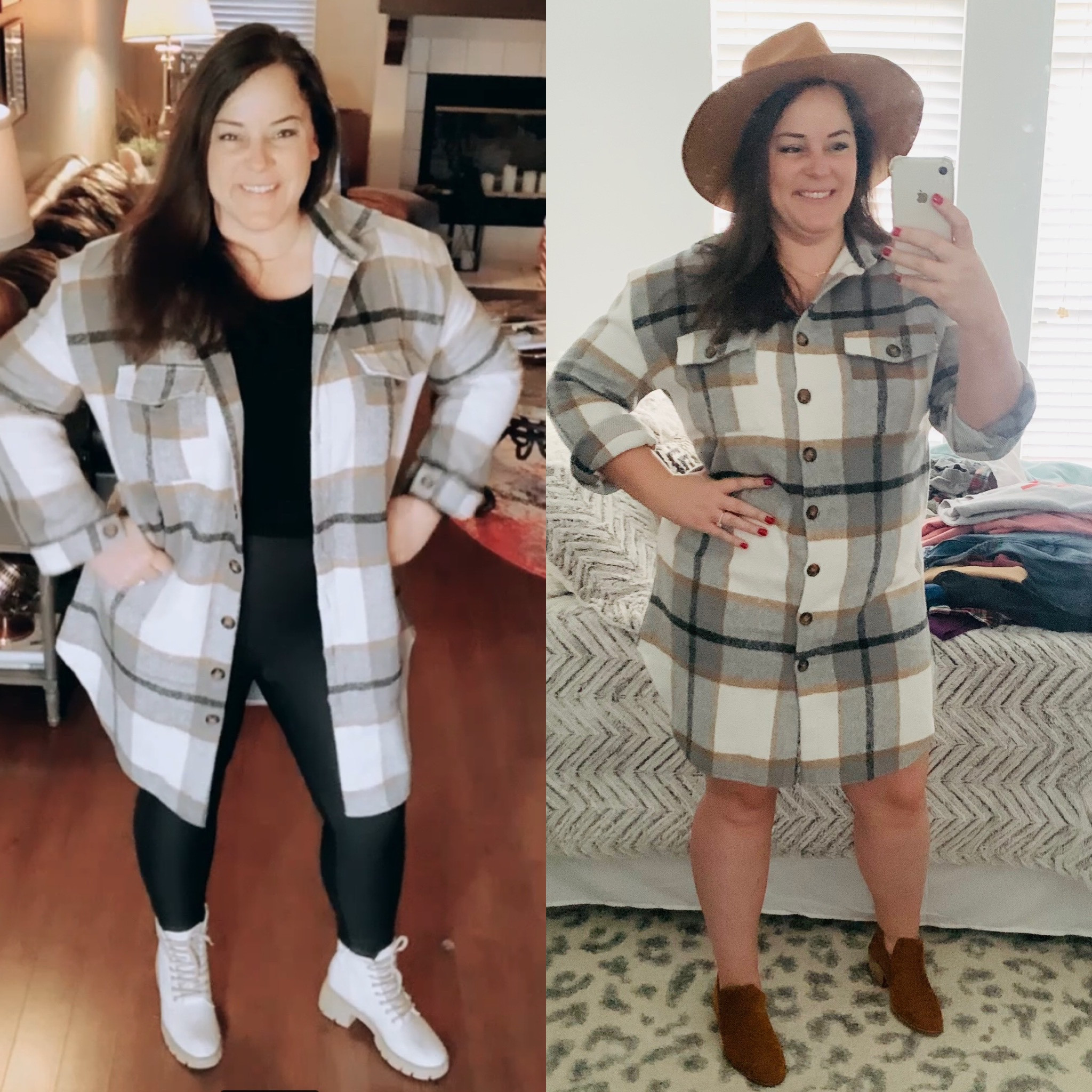 Long shacket from Amazon! Affordable, cute, and versatile! My Father-in-law drew my name for buying a Christmas gift and he picked this from my list! I LOVE it!! If you are looking for a warm and cozy shacket dress then this is your dress! It comes in different colors as well!
.
.
.
.
#shacket #amazonfind #founditonamazon #midsize #midsizequeens #cuteandcozy #fashion #winterclothes

#LTKunder50 #LTKHoliday #LTKcurves