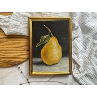 Pear Artwork Art Print Moody Fruit Original Oil Painting French Food | Etsy (US)