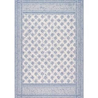 nuLOOM Rana Border Blue 6 ft. x 9 ft. Indoor/Outdoor Patio Area Rug OWDN19A-609 - The Home Depot | The Home Depot