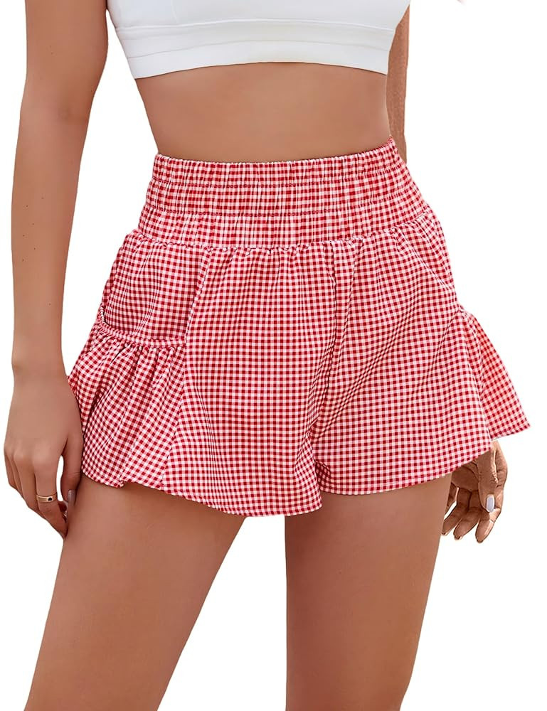 BMJL Womens High Waisted Shorts Athletic Running Shorts Workout Gym Quick Dry Flowy Shorts with P... | Amazon (US)