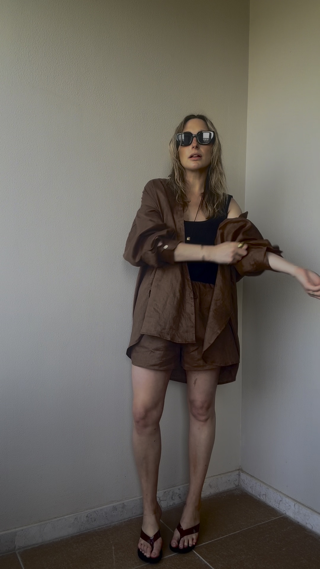 Linen co-ord
Linen shorts
Linen shirt
Chocolate brown
Holiday outfit
Holiday style 

#LTKsummer #LTKAroundTheWorld #LTKtravel