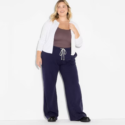 Women's Mid-Rise Knit Sweatpants - Wild Fable™ Navy Blue M | Target
