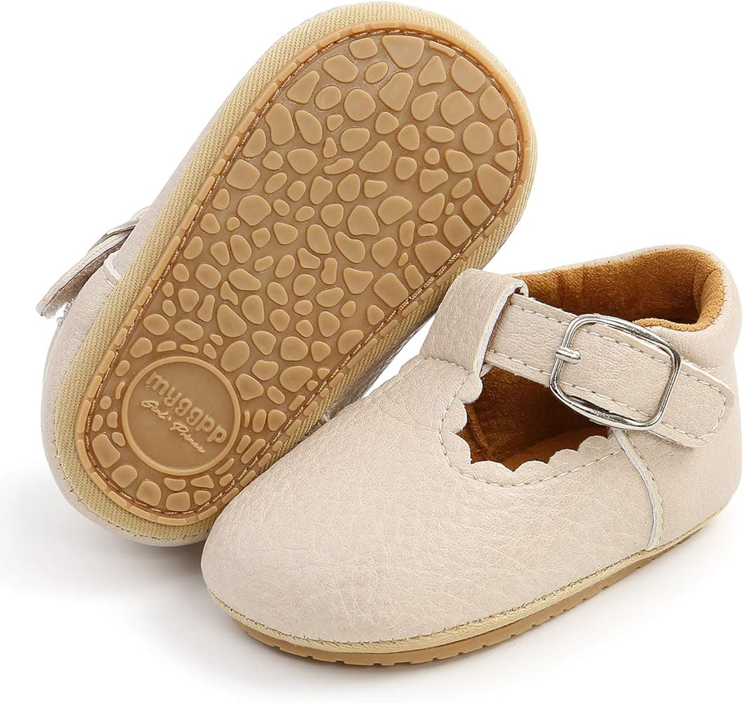 SOFMUO Baby Boys Girls Lace Up Leather Sneakers Soft Rubber Sole Infant Moccasins Newborn Oxford Loa | Amazon (US)