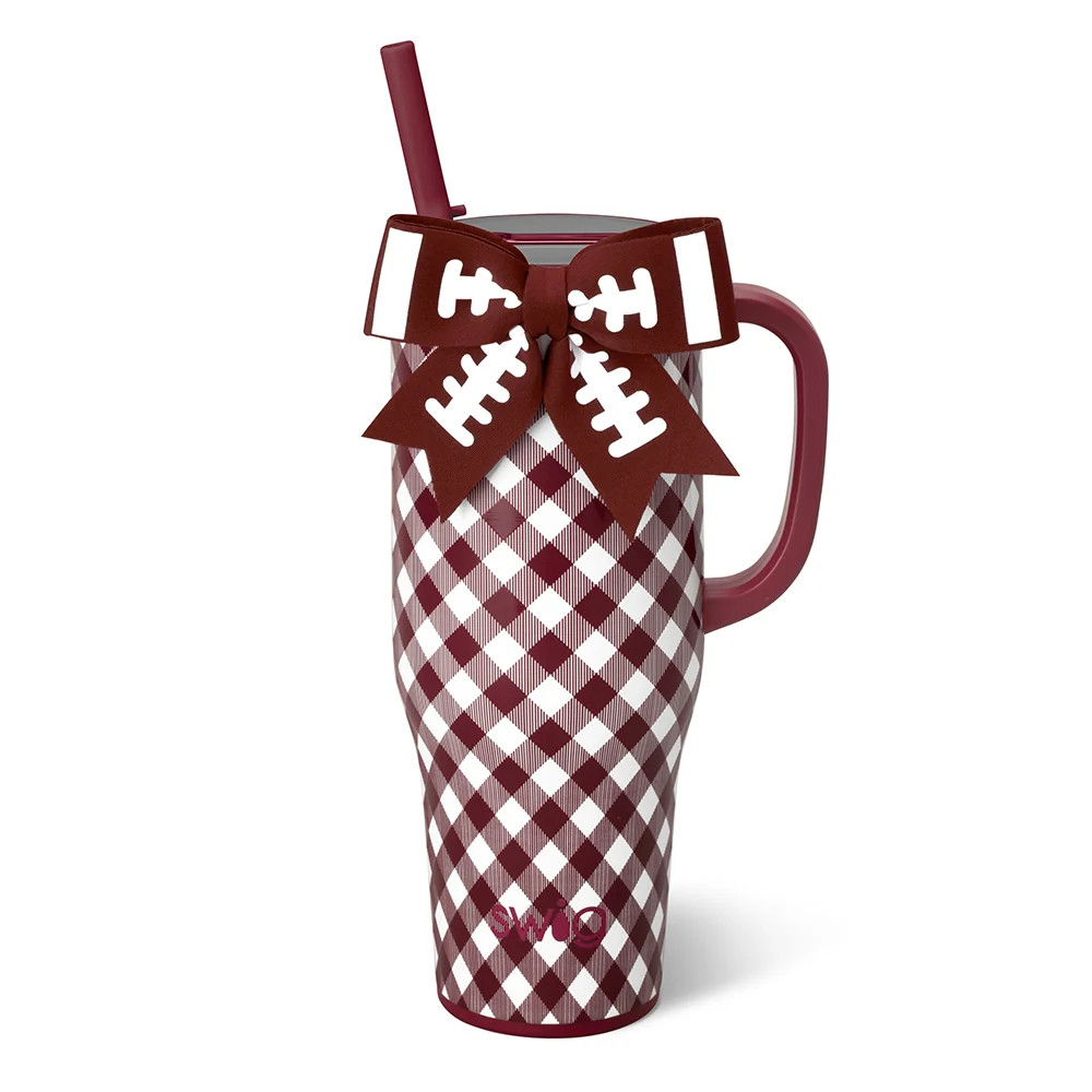 Gameday Gingham Maroon Mega Mug 40oz | Swig Life