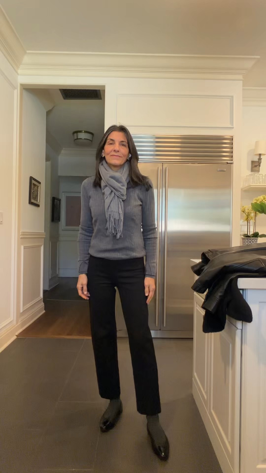 Layers of grey with black 