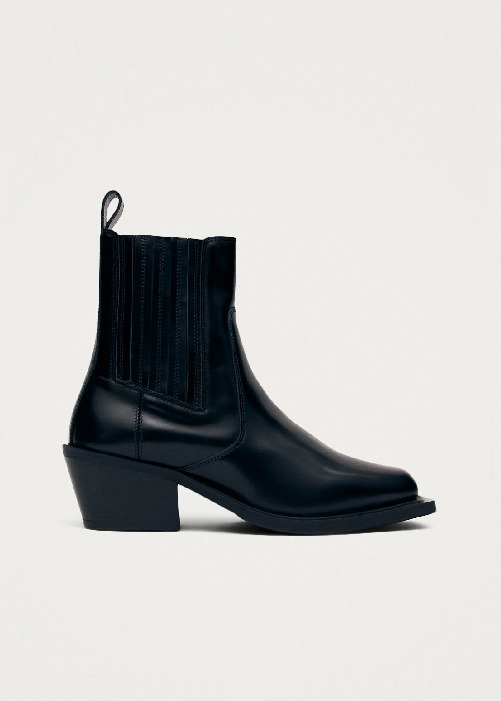 Denver Black Leather Ankle Boots | ALOHAS | Alohas US