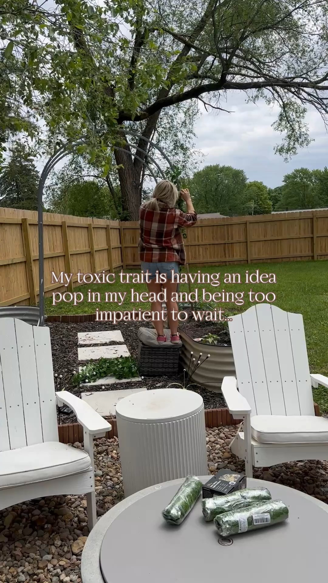 My goal for summer is growing English ivy in one of our garden beds and having it grow up the one side of the trellis. But since I am so impatient, I decided to add some faux ivy and solar lights for now!😆 it looks so pretty now and it makes me even more excited to hopefully get the real stuff growing big on the one side! 🌿


Comment LINKS for direct link! 
.
.
.
.
#diyhomeprojects #diyhomeimprovement #rusticfarmhouse #diyhomedecor #outdoordecor #decordiy #diyoutdoor #summerprojects #summervibes #amazonfinds 