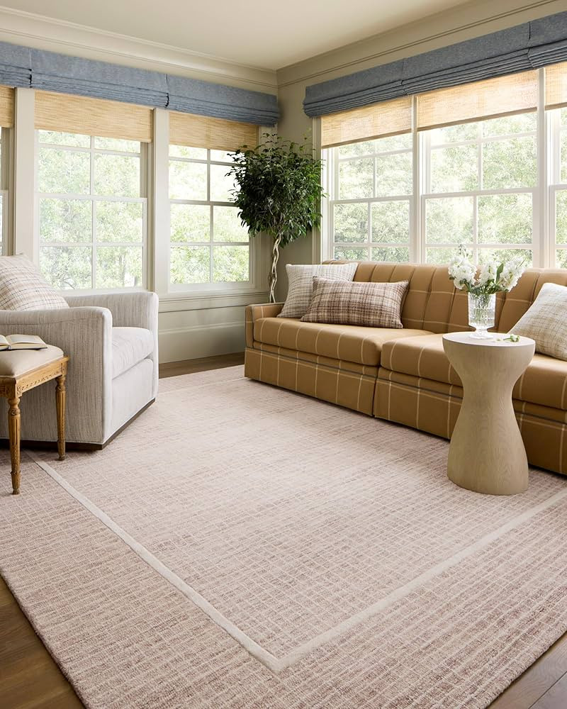 Loloi Chris Loves Julia Briggs Collection, Blush & Ivory, 7'-9" x 9'-9" Area Rug – Minimal Grit... | Amazon (US)