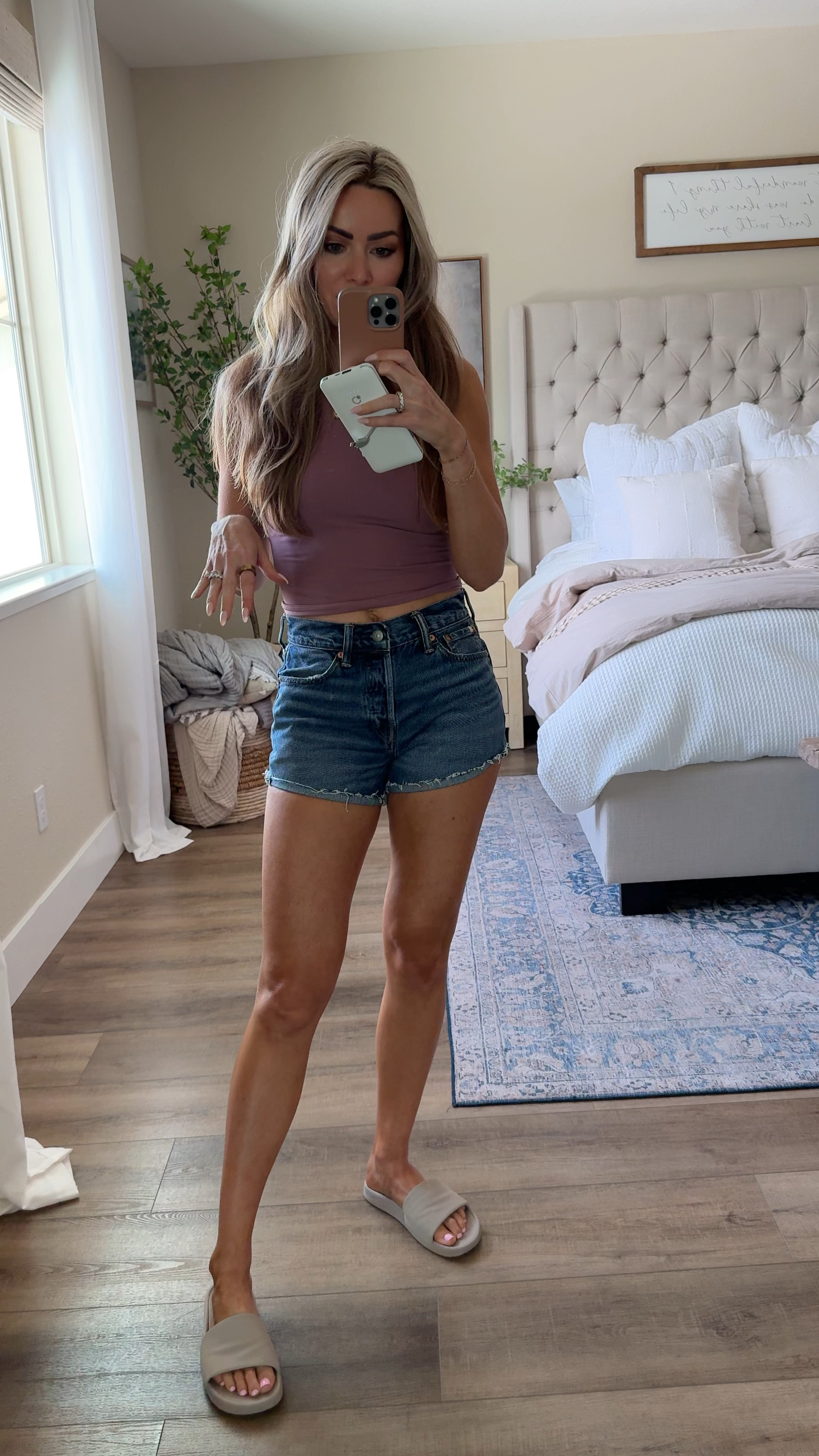 These slide sandals are comfiest!
Skims look for less tank size small  from Amazon 
Shorts are a MUST HAVE size 0

#LTKVideo #LTKstyletip #LTKsalealert