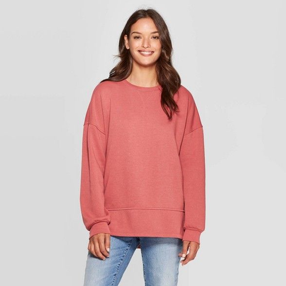 Women's Long Sleeve Crewneck Fleece Tunic Pullover Sweatshirt - Universal Thread™ | Target