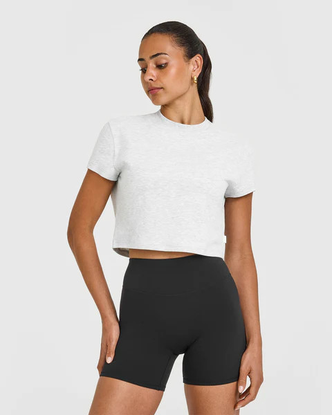 Cotton Relaxed T-Shirt 
 Light Grey Marl | Oner Active (UK / US)