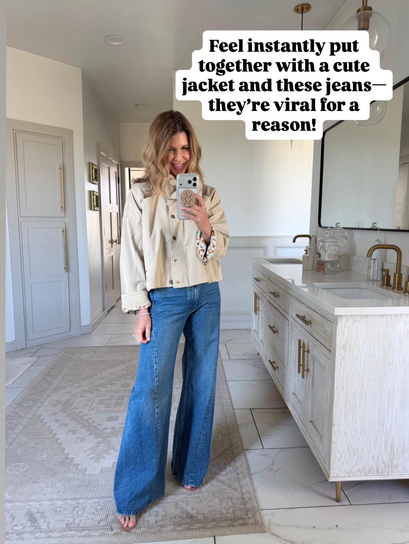 Wearing a size 27 in jeans and a small jacket 

#LTKootd #LTKOver40