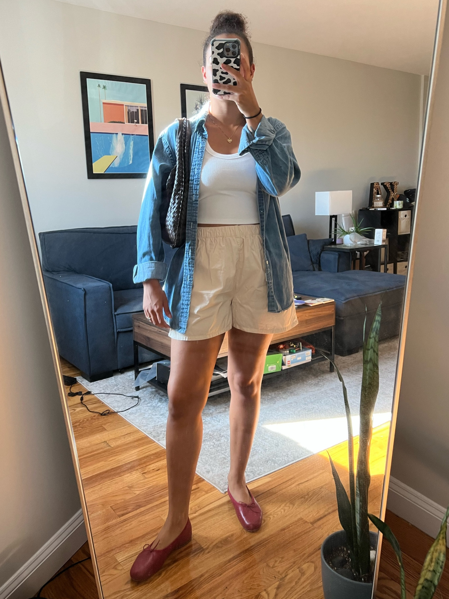 These cherry red ballet flats are getting put to good use this summer! I paired them with my favorite white tank and a pair of comfy cotton twill shorts. I added this vintage denim shirt for an added layer of interest since it was a little cooler today and of course, my favorite vintage woven bag.

#LTKSeasonal #LTKshoecrush #LTKstyletip