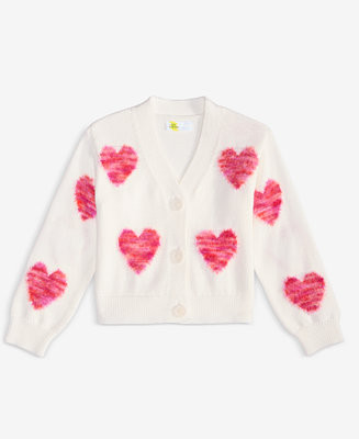 Girls' Toddler 2T-4T Heart Button Cardigan | Macy's