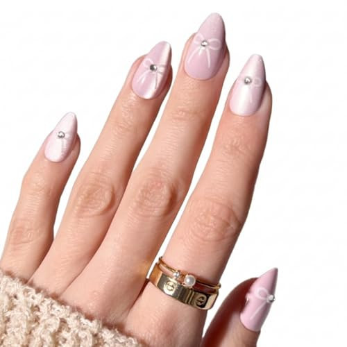 PaintLab Press-On Nails Manicure Kit, Pink Coquette, 24-Piece Set, Long-Lasting Fake Nails with Glue, File, Prep Pad & Cuticle Stick | Amazon (US)