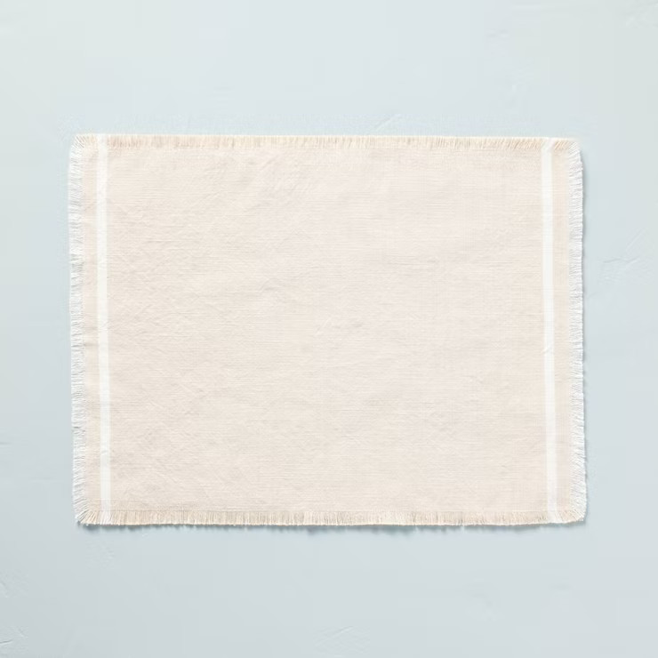 Color Block Woven Placemat Beige/Cream - Hearth & Hand™ with Magnolia | Target