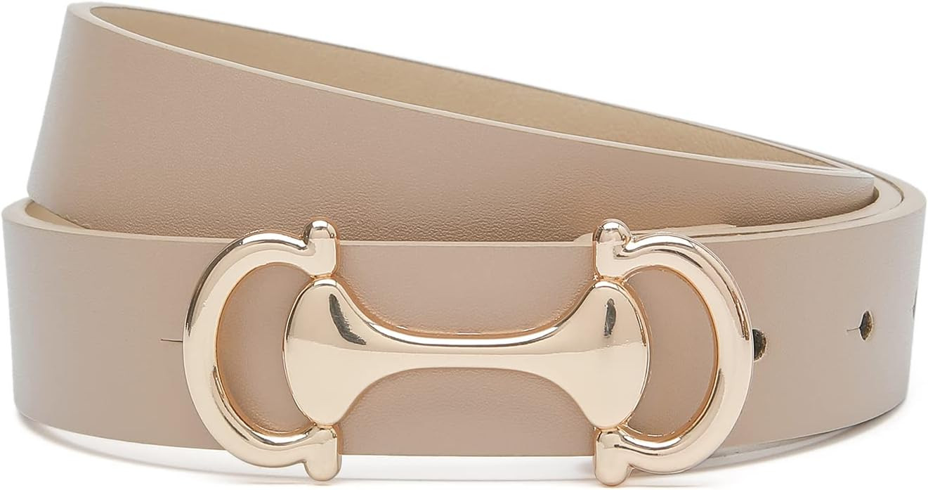 WANTESS Women Belts for Jeans Dresses Skinny Waist Belt with Gold Buckle Thin Belts for Ladies | Amazon (US)