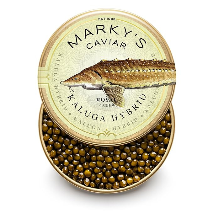 MARKY'S Kaluga Royal Amber Sturgeon Caviar – 1 oz / 28 g – Malossol Kaluga Fusion Black Roe -... | Amazon (US)