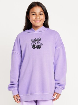 Oversized Graphic Tunic Pullover Hoodie for Girls | Old Navy (US)