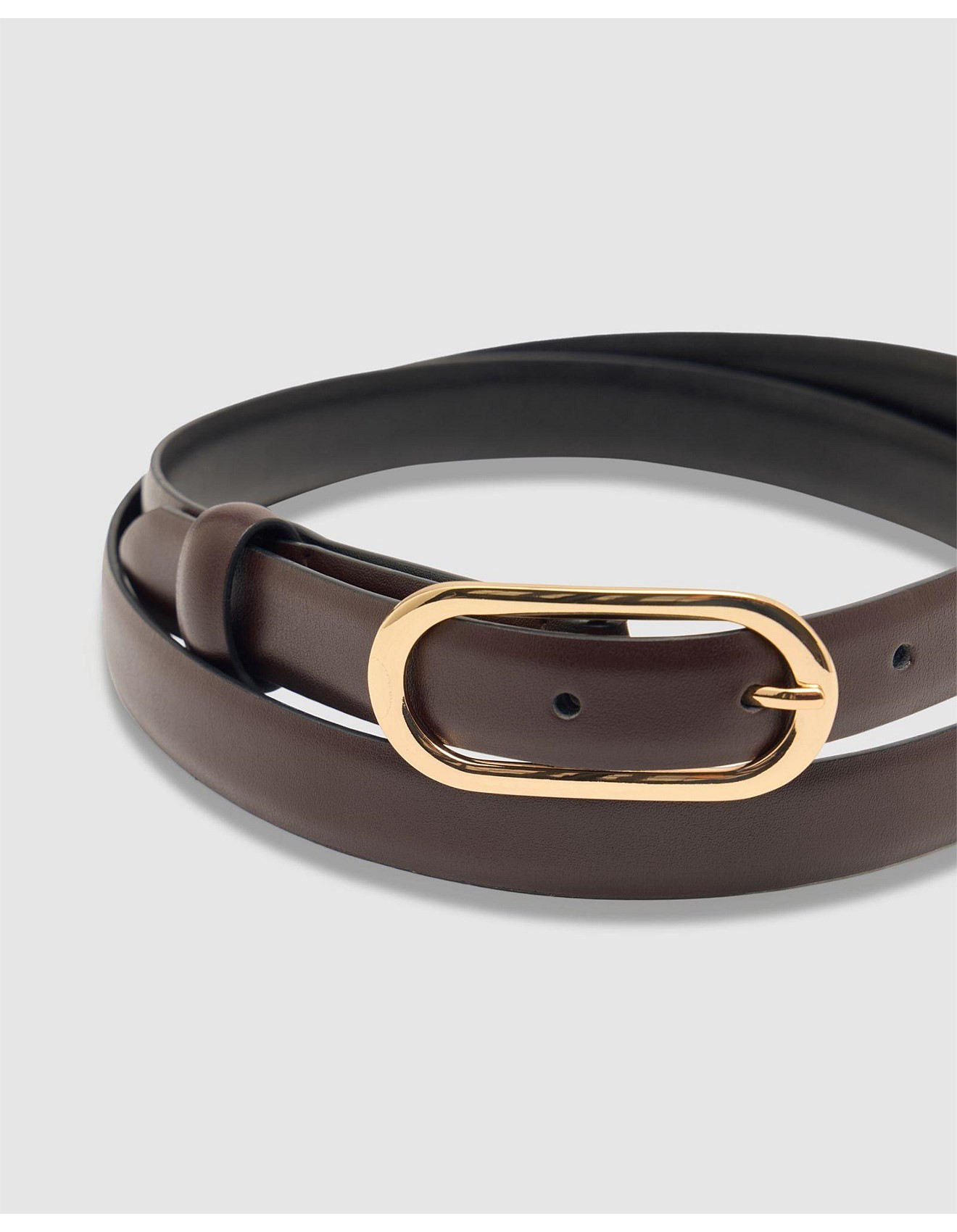 Oxford Sierra Leather Skinny Belt | David Jones | David Jones (Australia & New Zealand)
