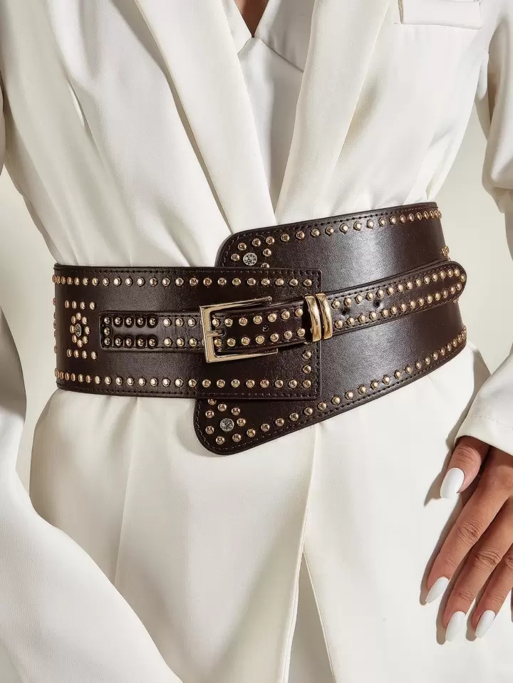Street Studded Decor Wide Belt Halloween | SHEIN