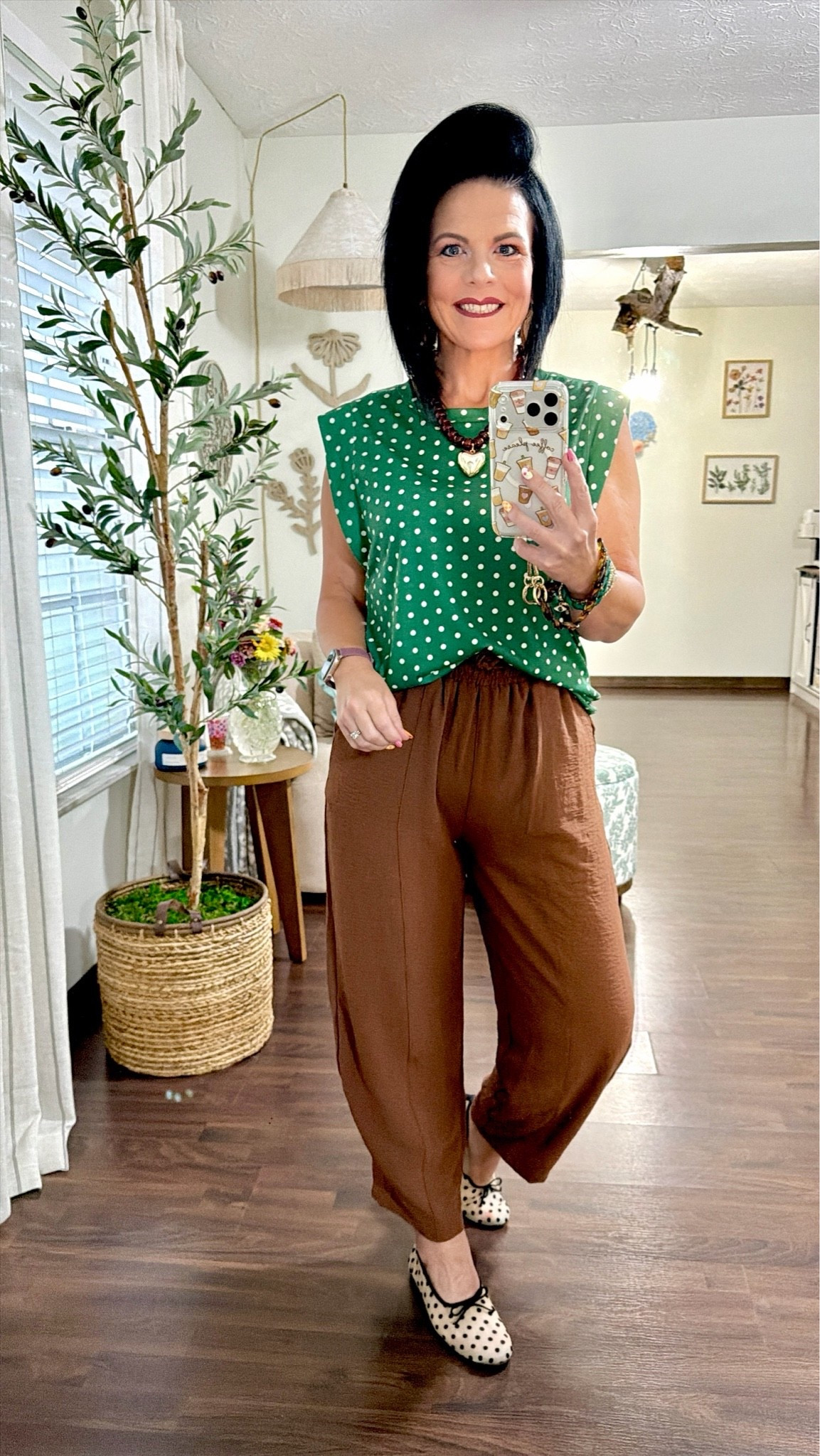 fall outfits women

Women Cap Sleeve T Shirts
Dressy Casual Sleeveless Tank Top Summer Outfits
Loose Fit polka dot Size small TTS

EVALESS Women's Summer High Waisted Baggy Pants
Casual Ankle Length
Trouser Slacks with Pockets size small TTS

Women's Bow Knot Polka Dots Ballet Flats
Lace Mesh,Y2K,Closed Toe,Mary Janes,Dressy Casual,Summer Wedding Shoes 

Puffy Gold Heart Necklaces For Women Chunky Beaded Necklace in Several Colorway...