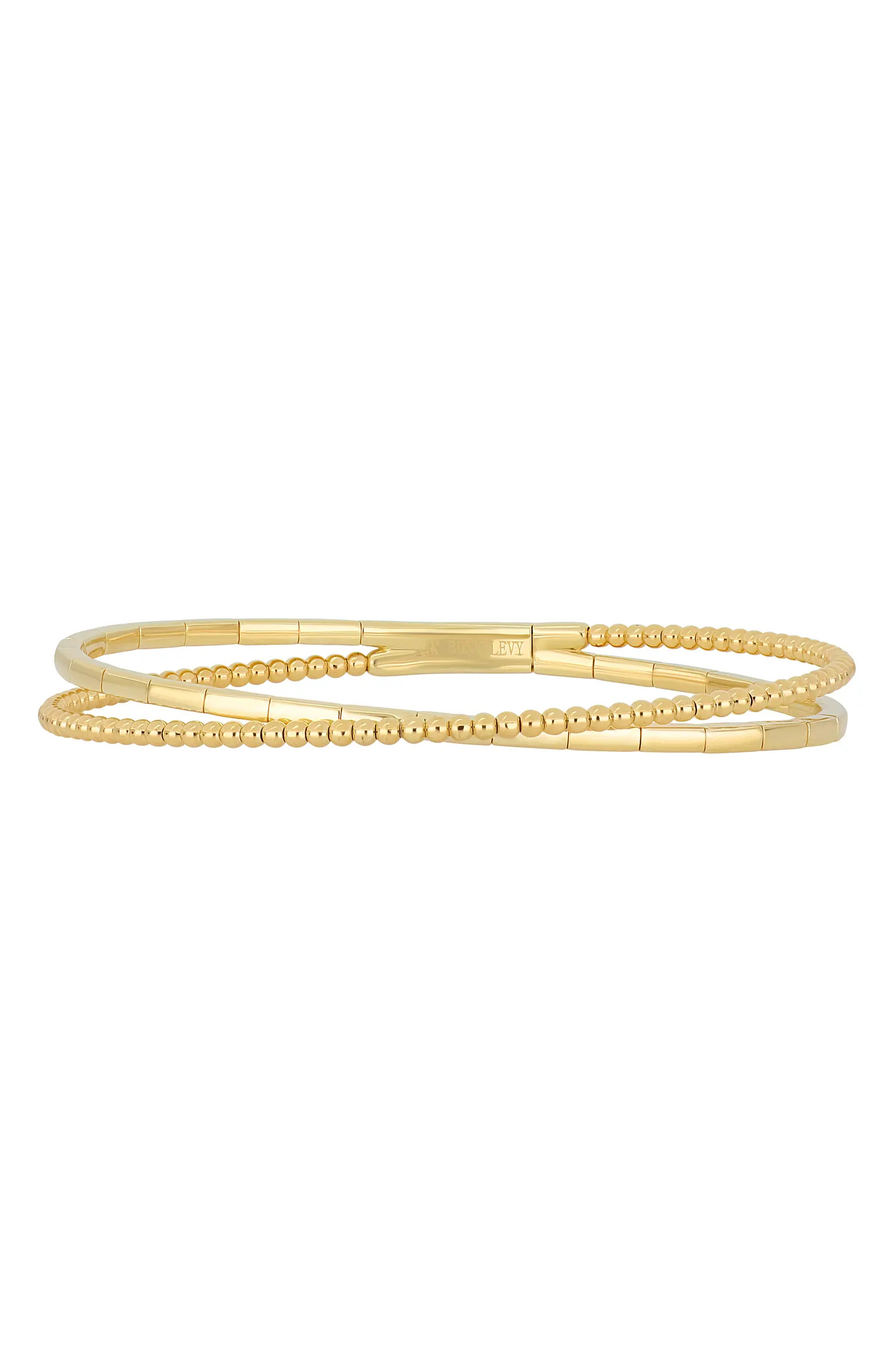 Bony Levy 14K Gold Crossover Bangle Bracelet | Nordstrom | Nordstrom