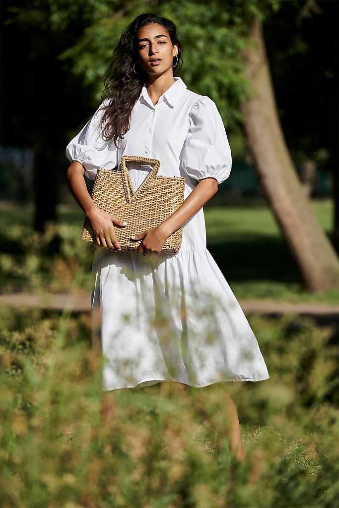 Cordelia Tiered Midi Shirtdress | Anthropologie (US)