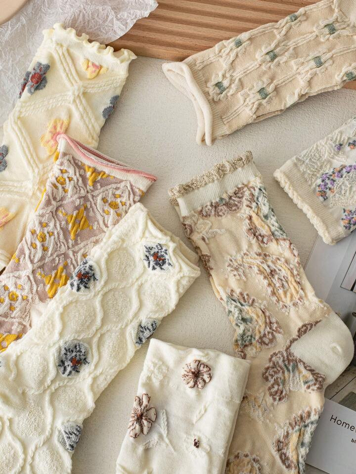 Womens Floral Boot Socks  | SHEIN