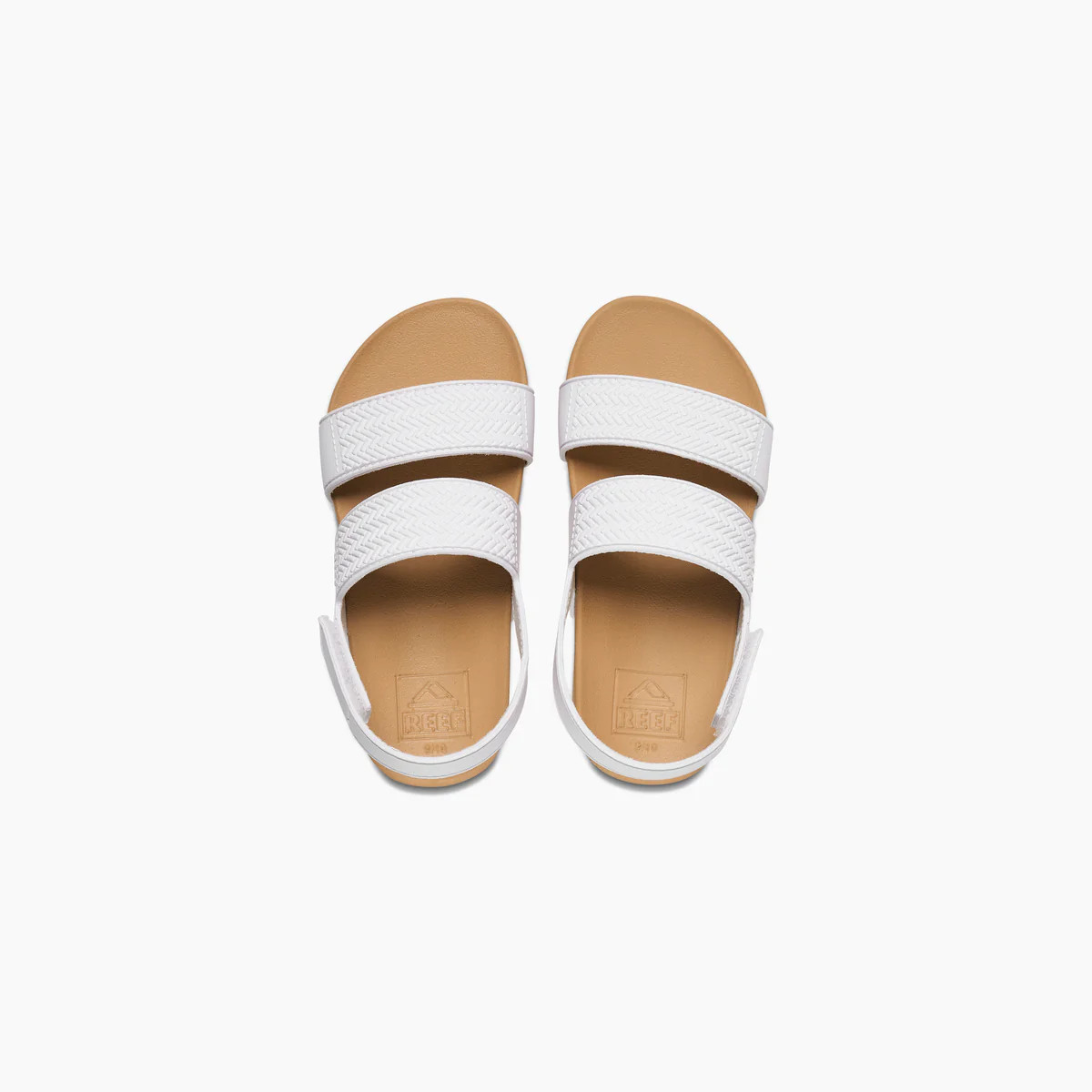 Girls' Little Water Vista: Soft Foam Slingback Sandals in White/Tan | Reef | REEF